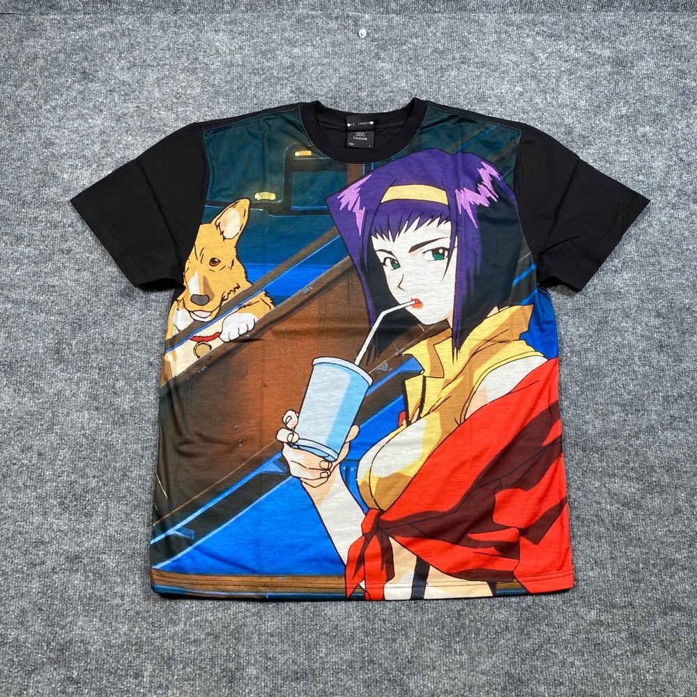 Dumbgood Cowboy Bebop‎ Faye Valentine Ein Graphic Tee Mens Small Black Shirt